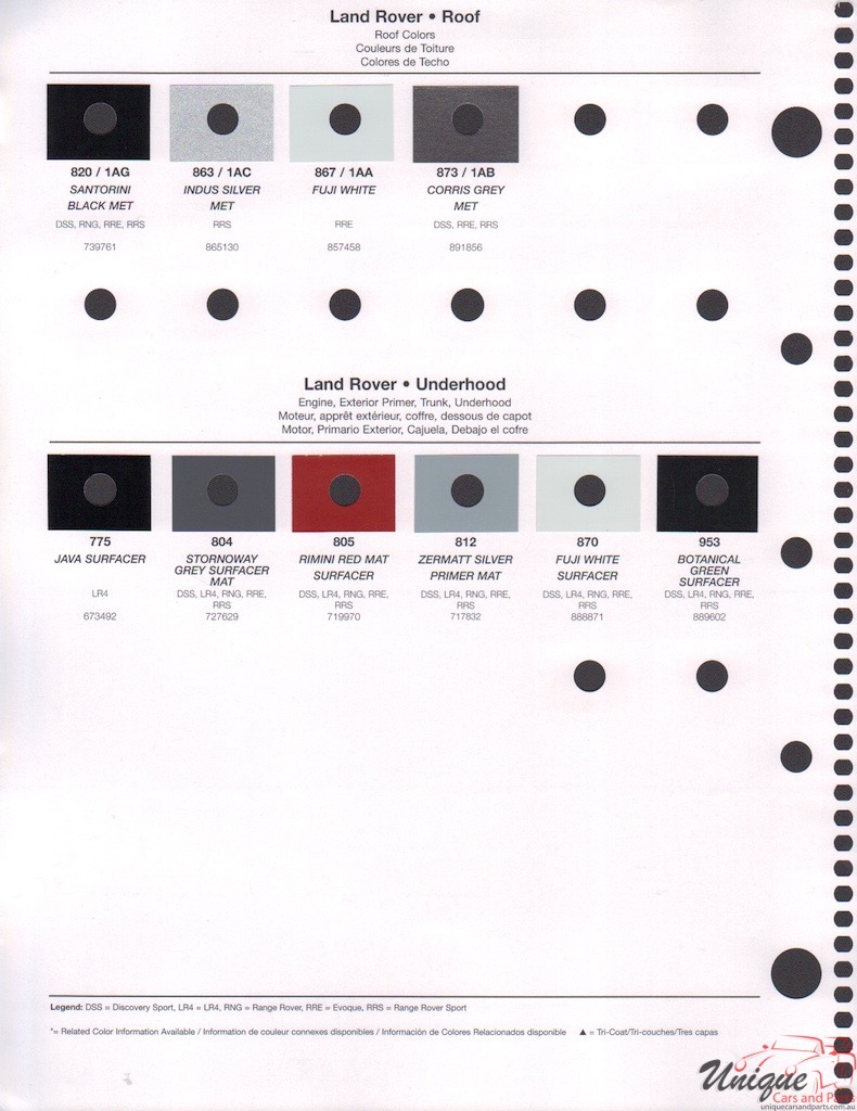 2016 Land-Rover Paint Charts RM 2